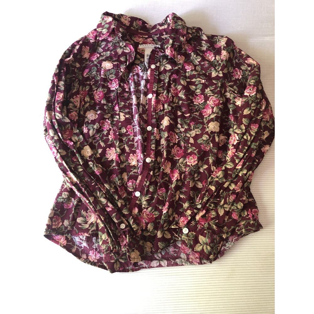 Vintage Liz Claiborne Crazy Horse Long Sleeve Floral Button Up